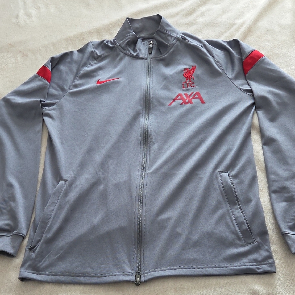 Immaculate Men's Nike Liverpool Gray & Red Tracksuit Jacket, Size L